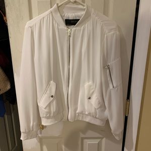 Zara White Bomber Jacket